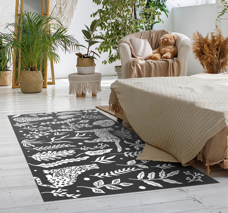 White leopard cool animal rug - TenStickers