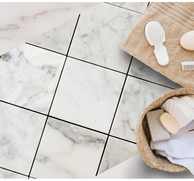 whites stone effect bathroom flooring - TenStickers