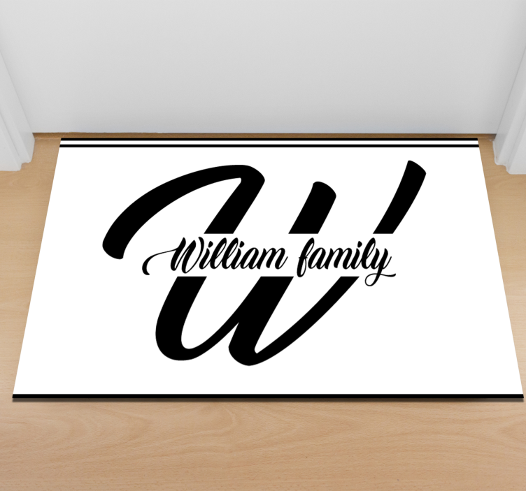 Family initial and name entrance hall vinyl rug - TenStickers