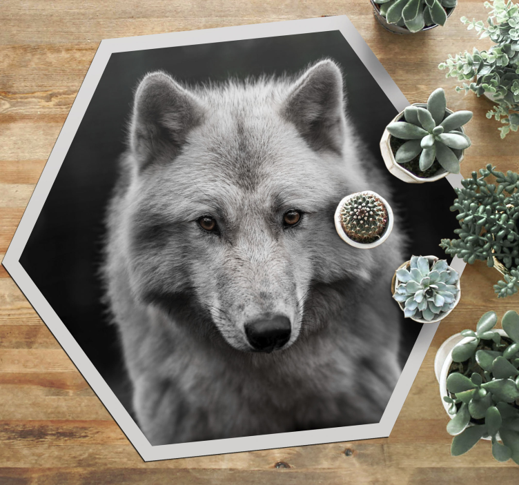 Wolf Portrait animal vinyl rug - TenStickers
