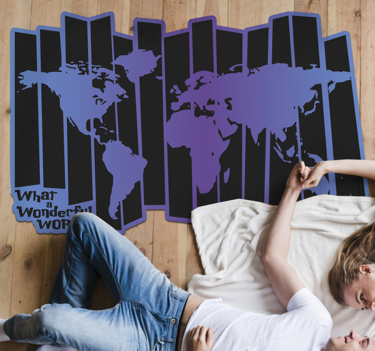 world map what a wonderful world vinyl rug - TenStickers