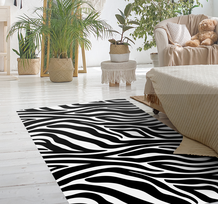 Zebra print animal print vinyl rug - TenStickers