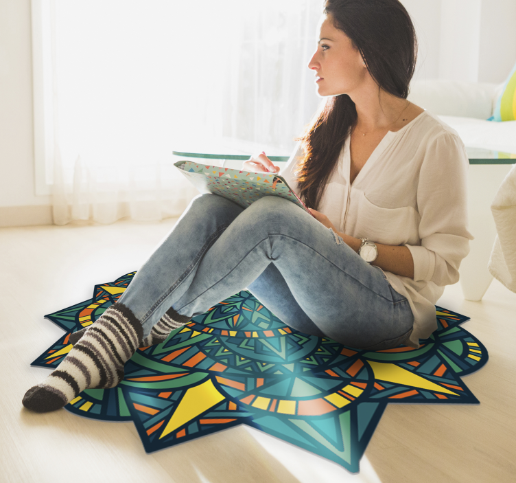 Marvellous zen mandala style vinyl rug - TenStickers