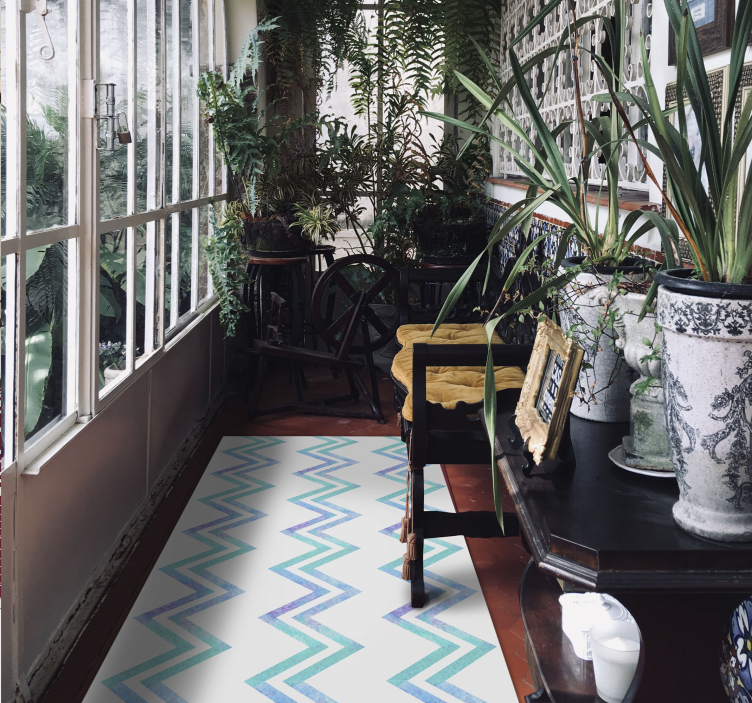 Zigzag Patterned Harmony geometric vinyl rug - TenStickers