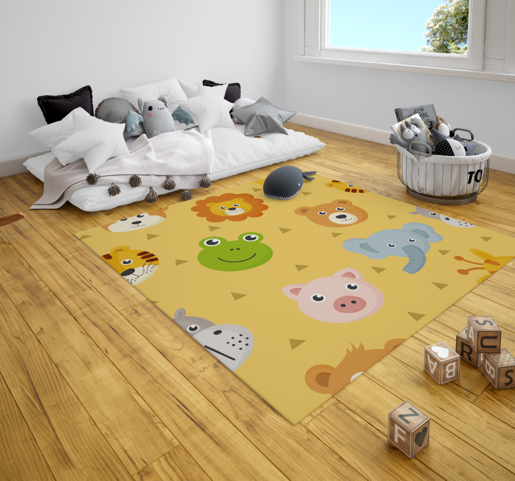 Gorgeous zoo animals babies vinyl rug - TenStickers