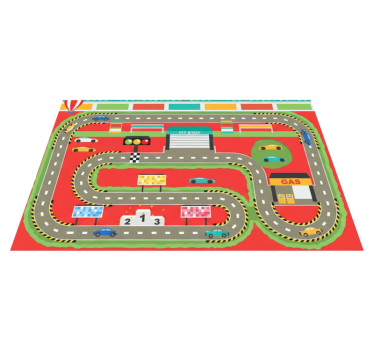Road vinyl rug colorful cartoon race track - TenStickers