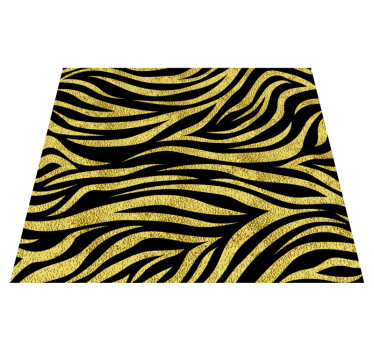 Animal print vinyl rug in golden zebra pattern - TenStickers