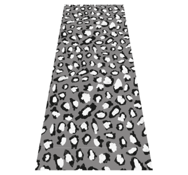 Gray and white leopard animal print vinyl rug - TenStickers