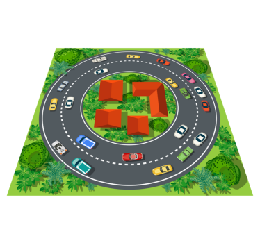 round race track road vinylrug - TenStickers