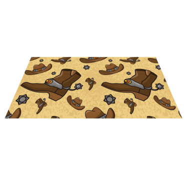 Hat and boots pattern kids room vinyl rug - TenStickers