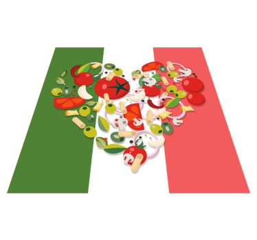 Italy Food Flag vinyl map rug - TenStickers