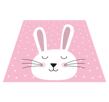 Cute pink bunny kids vinyl carpet - TenStickers
