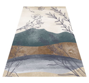 Painted Nature flower rug - TenStickers