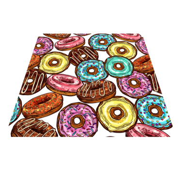 donuts background square rug - TenStickers