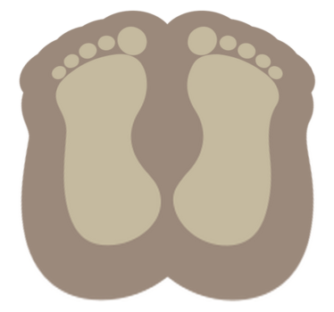 vinyl rug bathroom footprints contemporary rugs - TenStickers