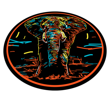 Multi-coloured elephant animal mat - TenStickers