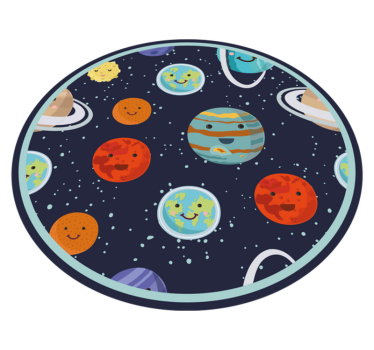 Smiling Planet Solar System kids vinyl carpet - TenStickers