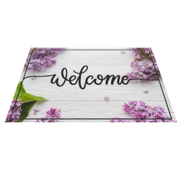 Welcome floral wood effect vinyl flooring - TenStickers