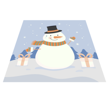 Snow man  Christmas rug - TenStickers