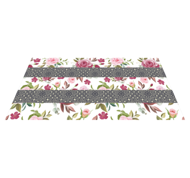 Geometrics roses flower rug - TenStickers