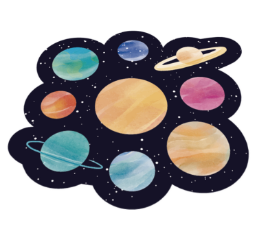 Different planets kids vinyl carpet - TenStickers