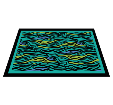 Neon blue zebra print animal print carpet - TenStickers