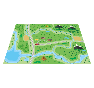 Mountain road map road mat - TenStickers