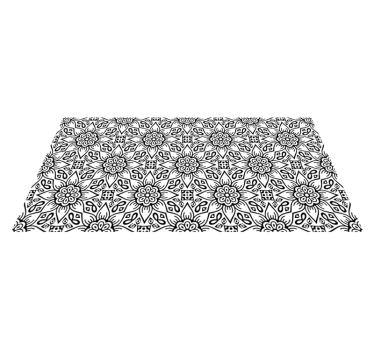 Black and white floral mandala mandala mat - TenStickers