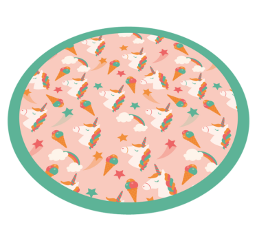unicorn and ice creams pattern vinyl mat - TenStickers