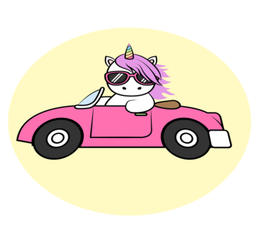Cool unicorn driving animal mat - TenStickers