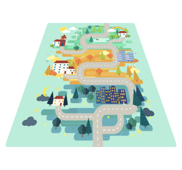 landscape with roads road mat - TenStickers