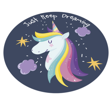 Just keep dreaming with unicorn kids vinyl carpet - TenStickers