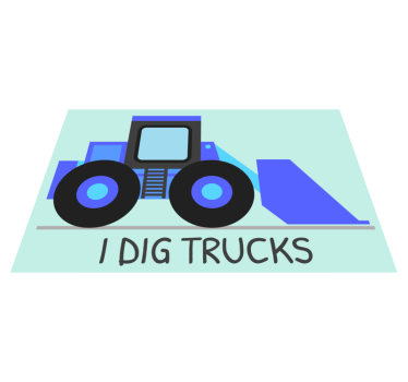 I dig Trucks kids vinyl carpet - TenStickers