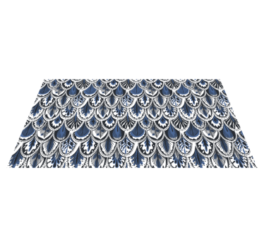 Blue bird feathers animal print carpet - TenStickers