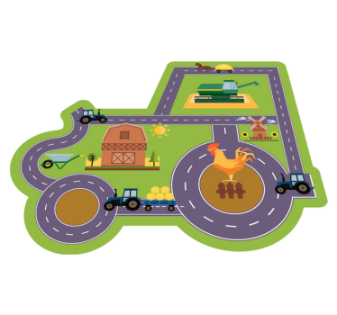 Road in shape of Tractor mat - TenStickers