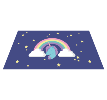 Anime Rainbow Unicorn vinyl mat - TenStickers