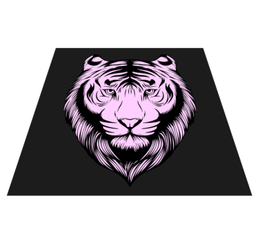 Pink tiger  animal print carpet - TenStickers