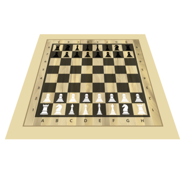 Chess board and pieces game vinyl rug - TenStickers