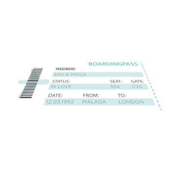 Flight ticket personalised vinyl rug - TenStickers