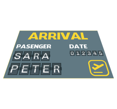 Arrival flight ticket personalised vinyl rug - TenStickers