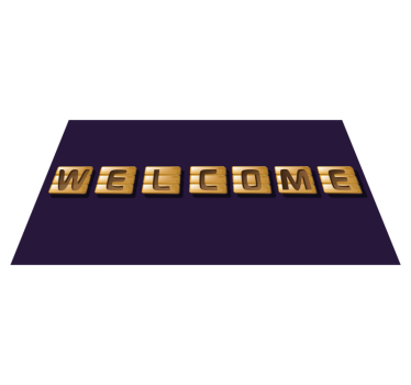 Engraved block word welcome entrance hall rug - TenStickers