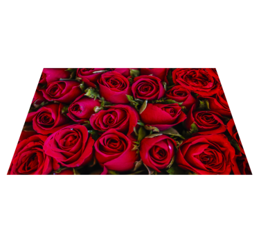 Vibrant Red Roses entrance hall vinyl rug - TenStickers