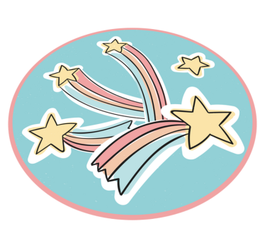 A shooting rainbow star star carpet - TenStickers