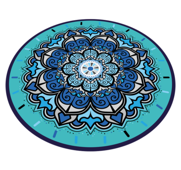Blue tones floral mandala mat - TenStickers