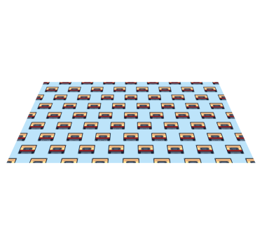 Retro Cassette Patterns kids vinyl rug - TenStickers