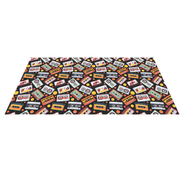 Kids vinyl rug vintage audio cassettes design - TenStickers