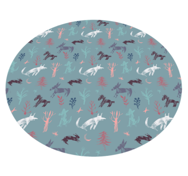 Nature Inspired Creatures animal print vinyl rug - TenStickers