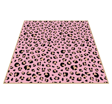 Black and pink watercolor leopard print bedroom carpet - TenStickers