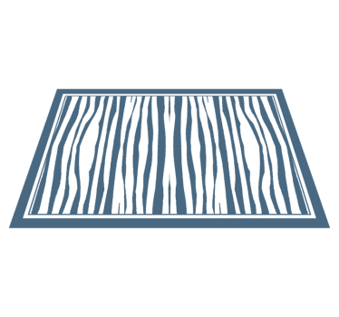 Blue zebra stripes animal print vinyl rug - TenStickers