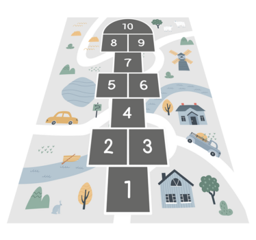 Playful Hopscotch Design game mat - TenStickers